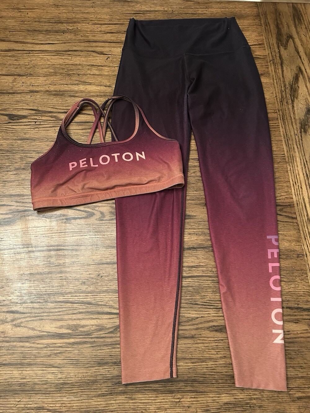Peloton Sunrise Fade High Waist Leggings And Sports Bra Size Medium